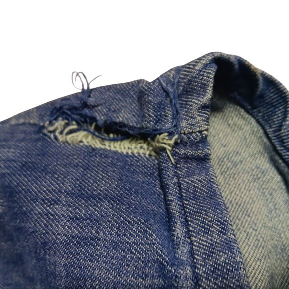 Vintage Girls Hippy Shorts 10 20W 1970's High-Waisted Indigo Denim Buttonfly - Picture 3 of 9